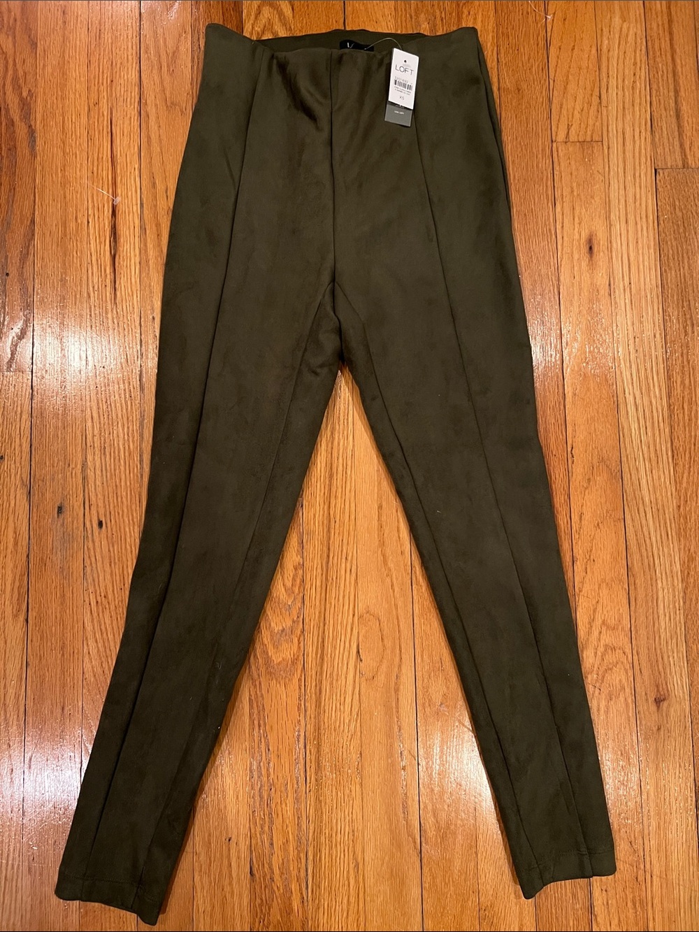 LOFT Olive High-Rise suede pants